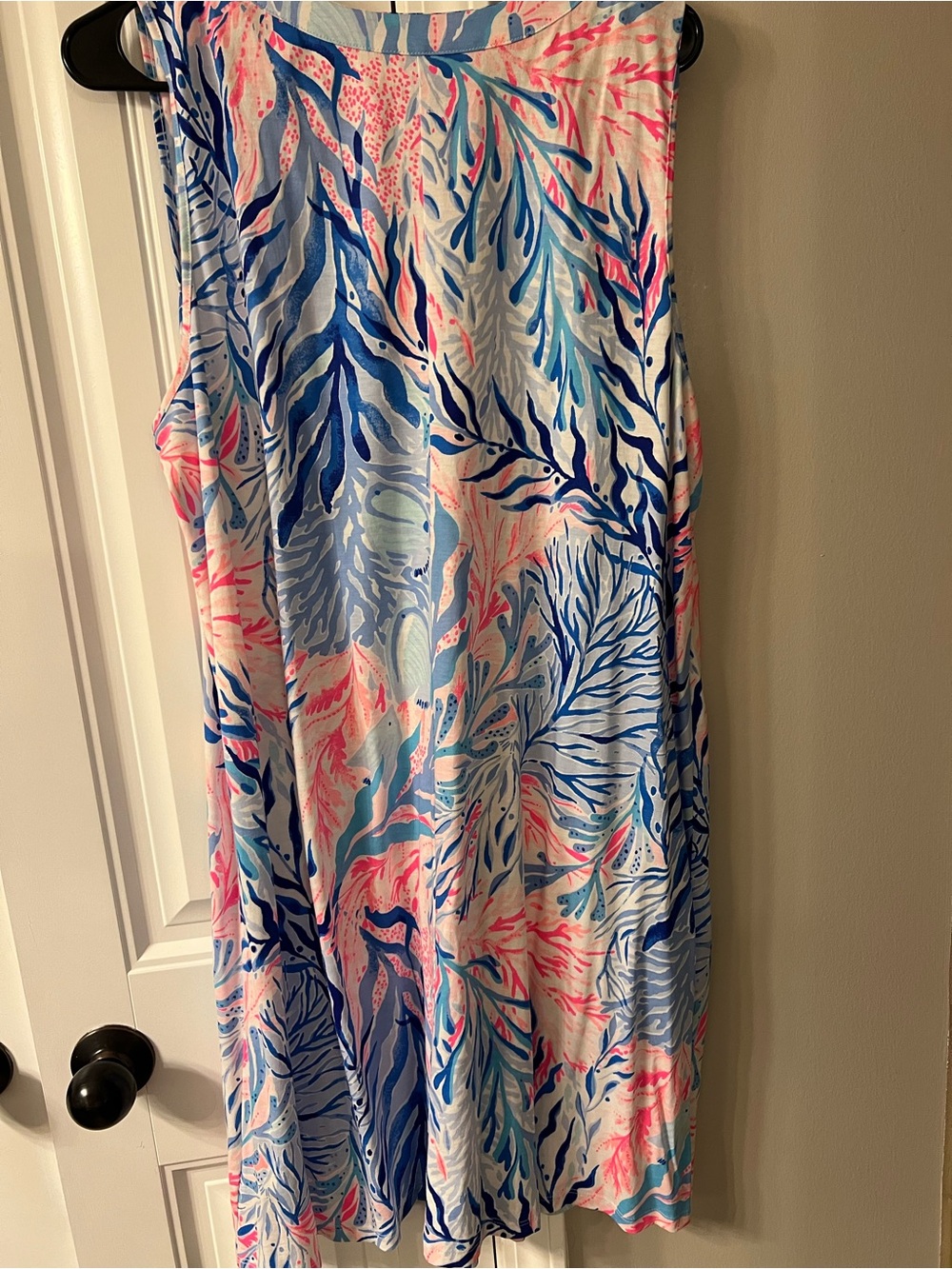 Lilly Pulitzer Sleeveless V-Neck Dress in Blue, Pink & White Print - Picture 3 of 4